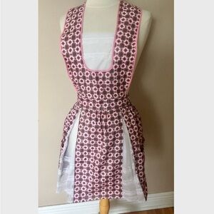 Vintage Apron Retro 1960’s Pink Grey NOS